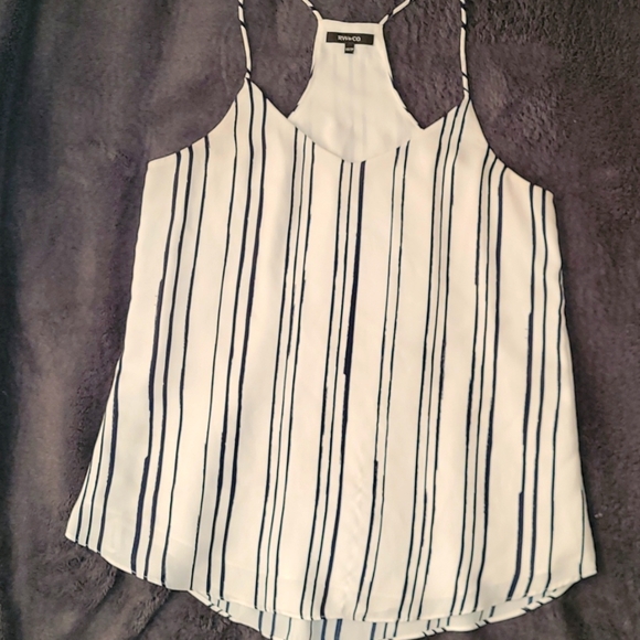 White & Navy Tank Top - Picture 1 of 3